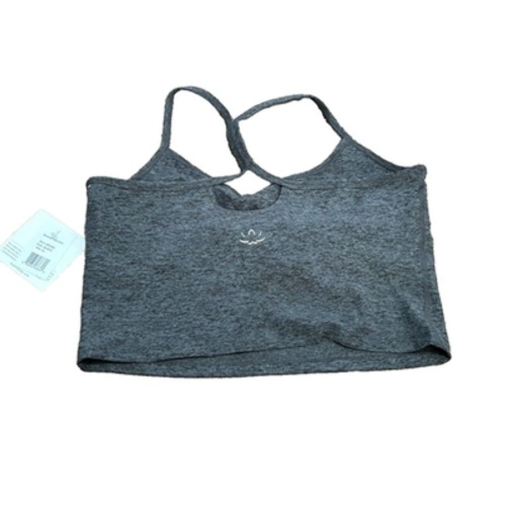 NWT Beyond Yoga Black‎ Charcoal Spacedye Slim Racerback Cropped Tank Top Size XL - Picture 2 of 8